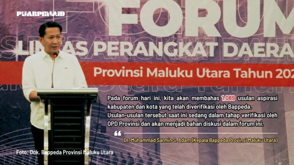 Kepala Bappeda Malut Sarmin S. Adam